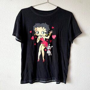 Betty Boop sleepwear black pajamas top women's large